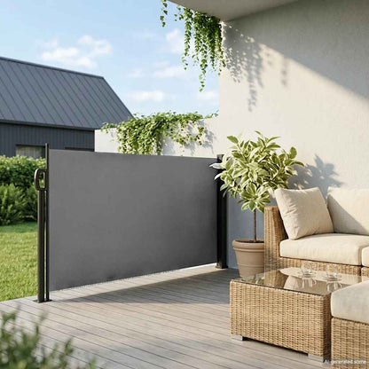 vidaXL Retractable Side Awning Anthracite 100x300 cm 3
