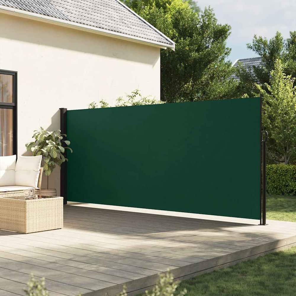 Retractable Side Awning Rectangular 170 x 300 cm Polyester Dark green