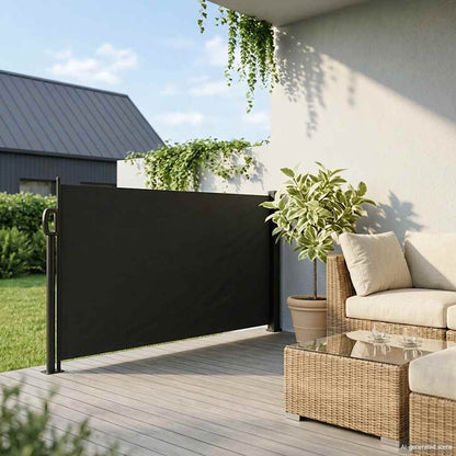 vidaXL Retractable Side Awning Black 100x500 cm 3