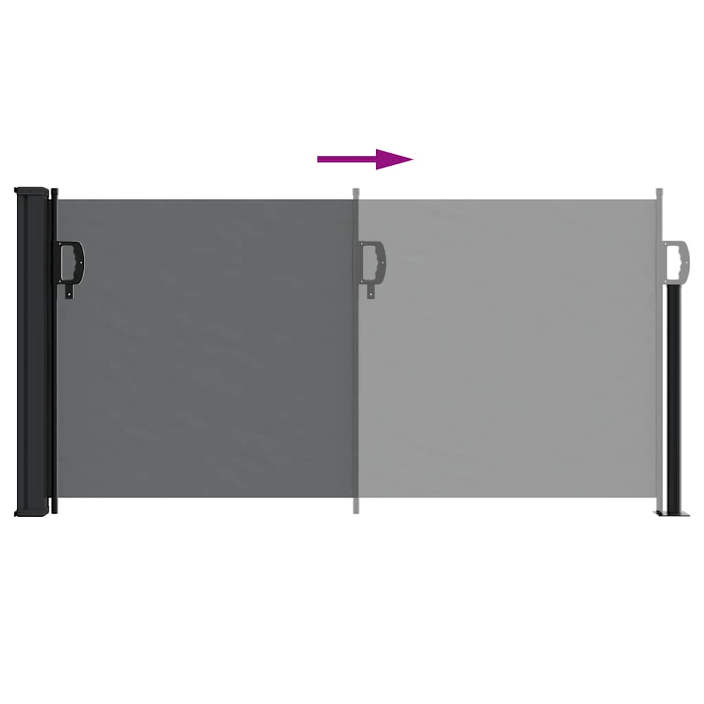 vidaXL Retractable Side Awning Black 100x500 cm 6