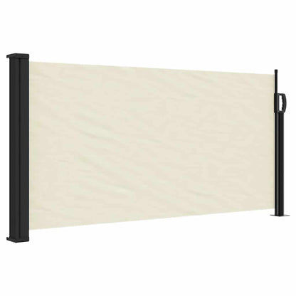 vidaXL Retractable Side Awning Cream 100x500 cm 2