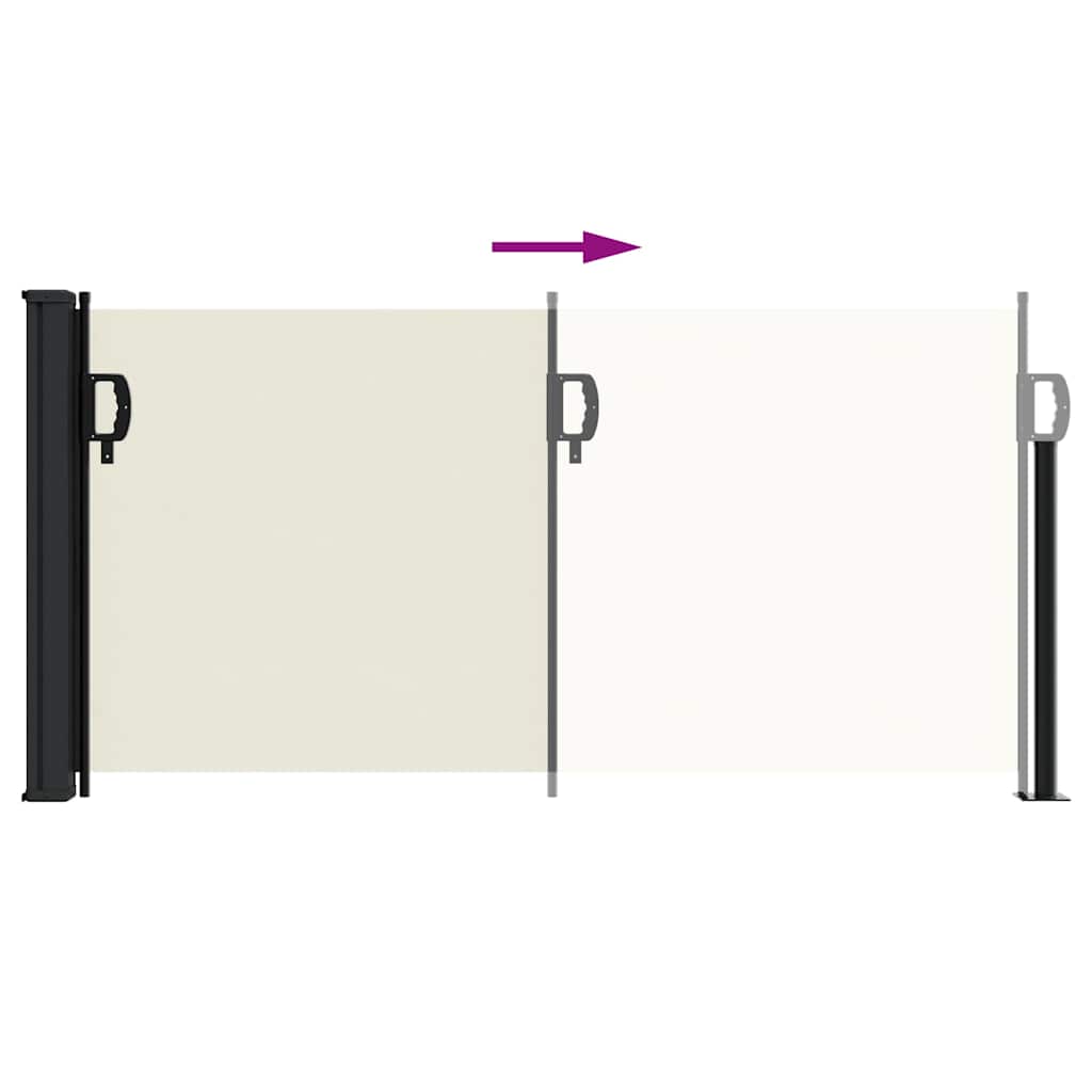 vidaXL Retractable Side Awning Cream 100x500 cm 5