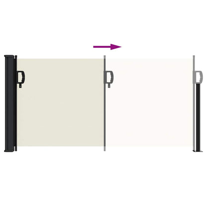 vidaXL Retractable Side Awning Cream 100x500 cm 5