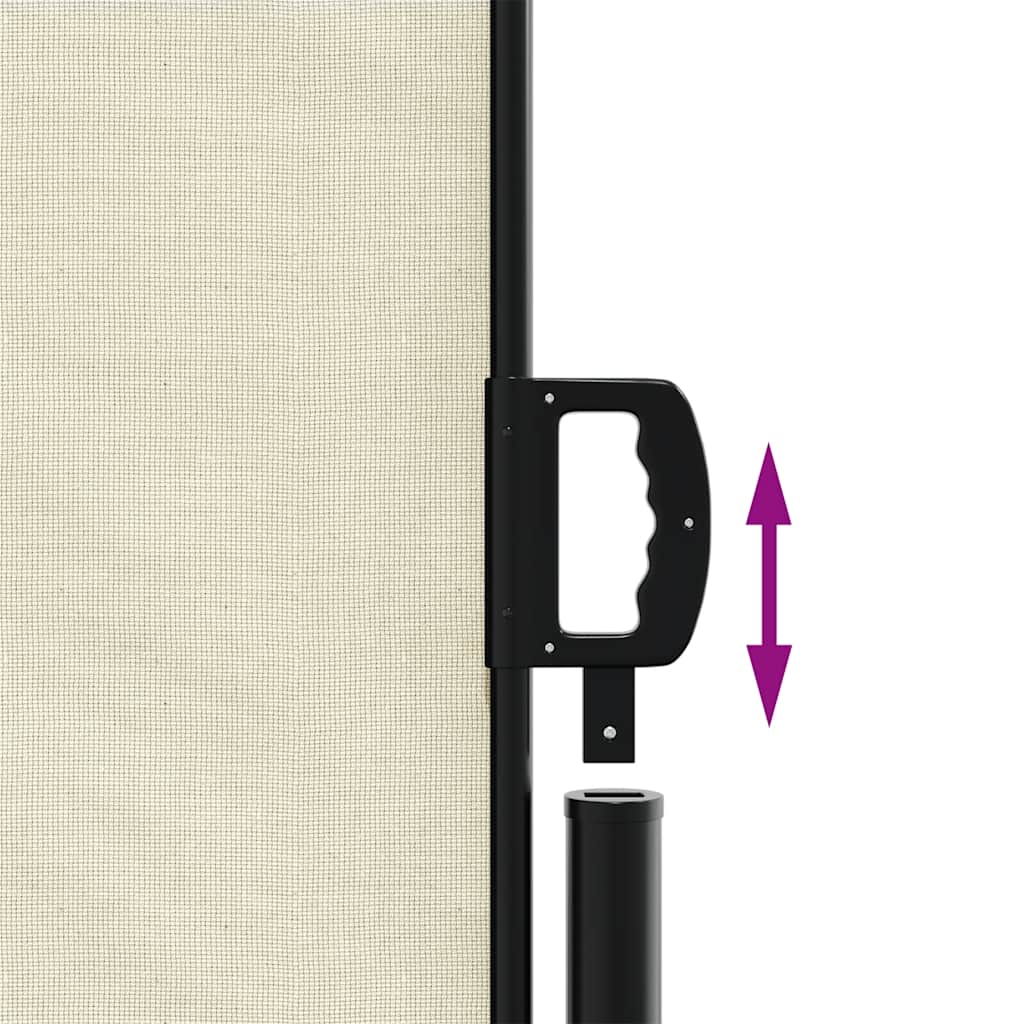 vidaXL Retractable Side Awning Cream 100x500 cm 6