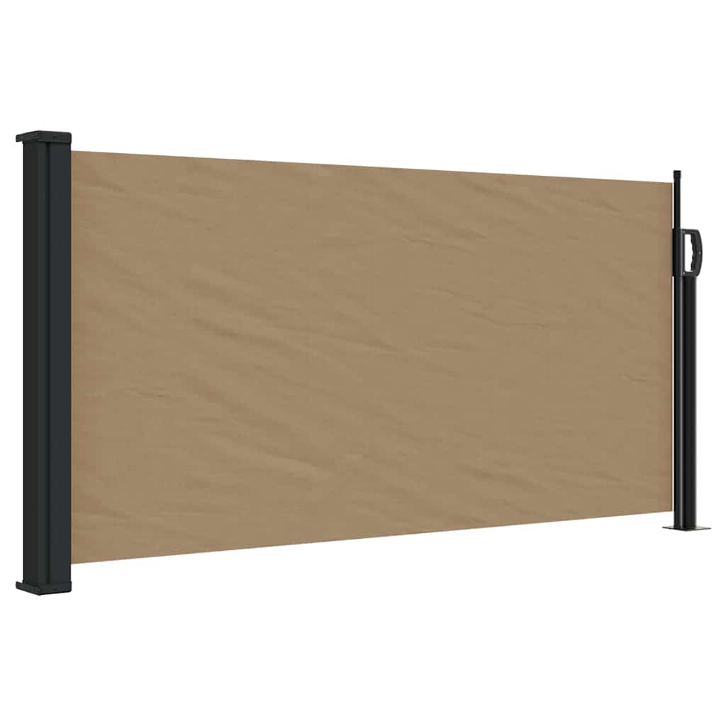 vidaXL Retractable Side Awning Taupe 100x500 cm 2