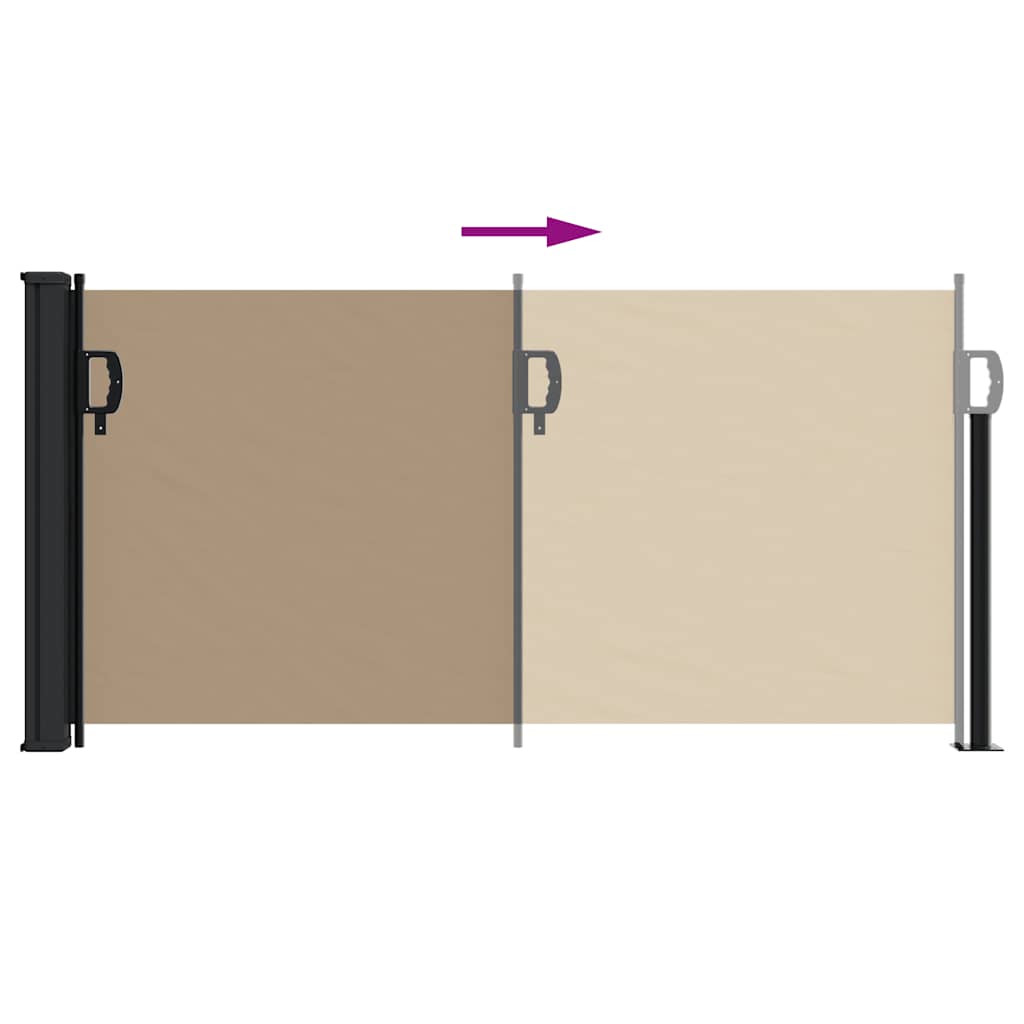 vidaXL Retractable Side Awning Taupe 100x500 cm 5