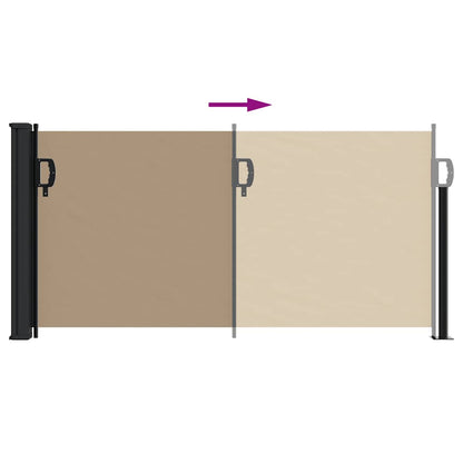 vidaXL Retractable Side Awning Taupe 100x500 cm 5