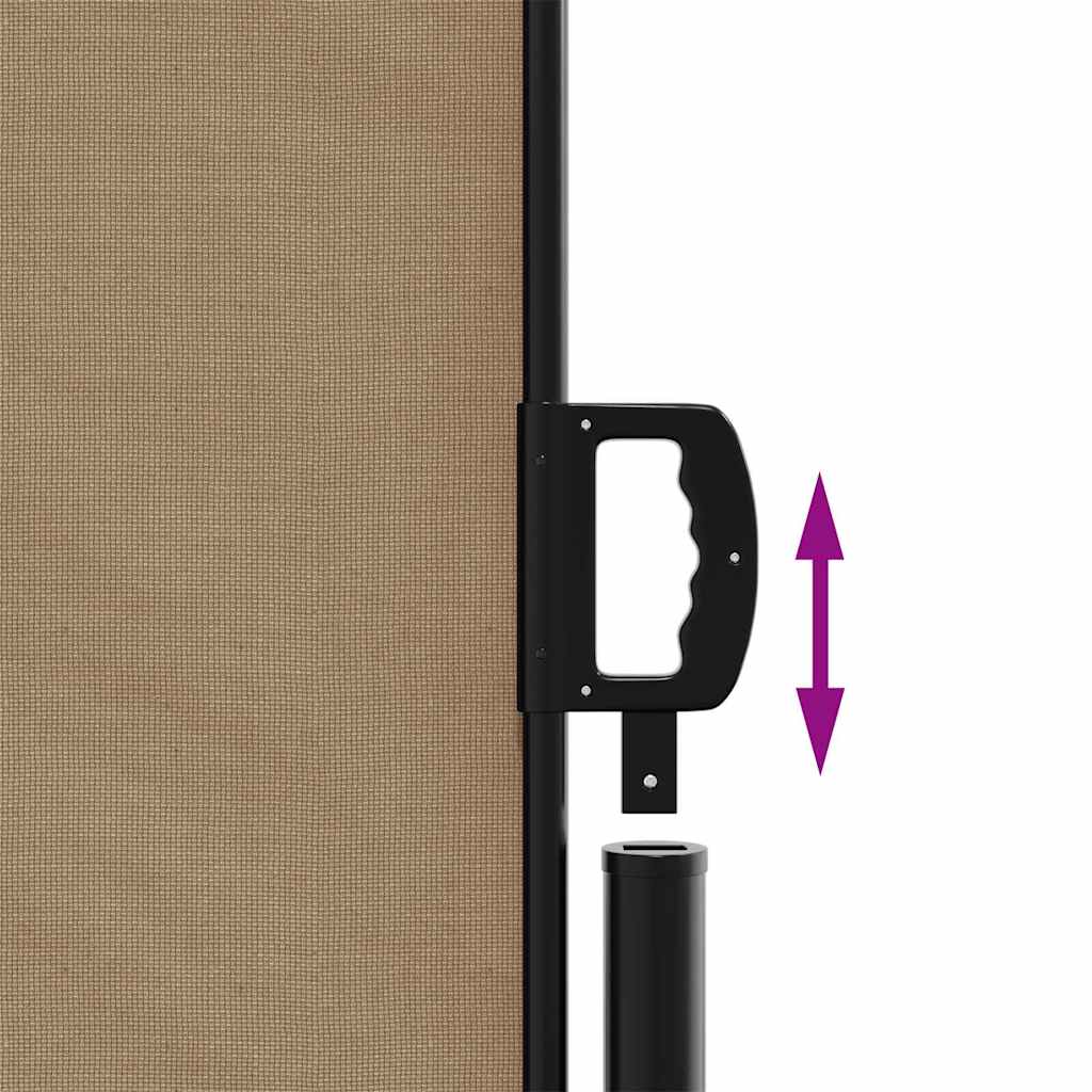 vidaXL Retractable Side Awning Taupe 100x500 cm 6
