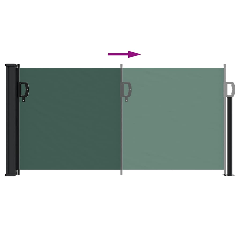 vidaXL Retractable Side Awning Dark Green 100x500 cm 5