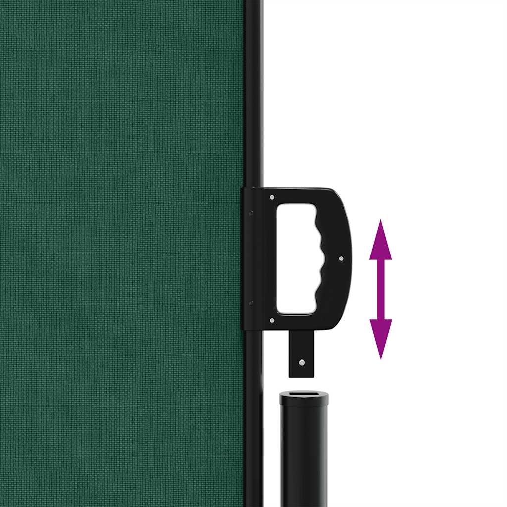 vidaXL Retractable Side Awning Dark Green 100x500 cm 6