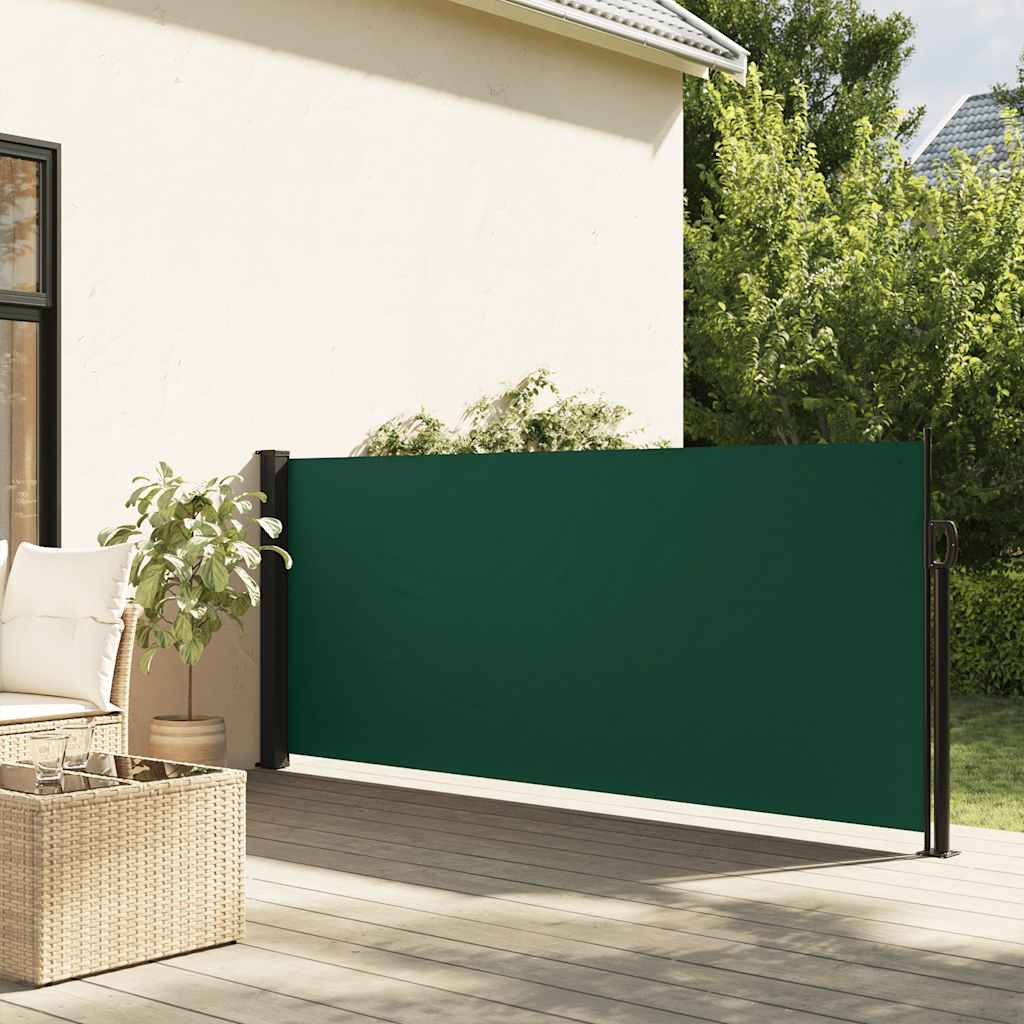 vidaXL Retractable Side Awning Dark Green 100x500 cm 1