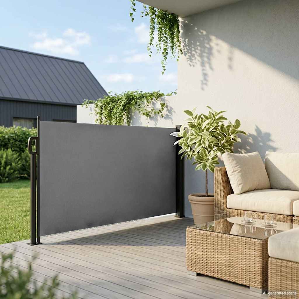 vidaXL Retractable Side Awning Anthracite 100x500 cm 3