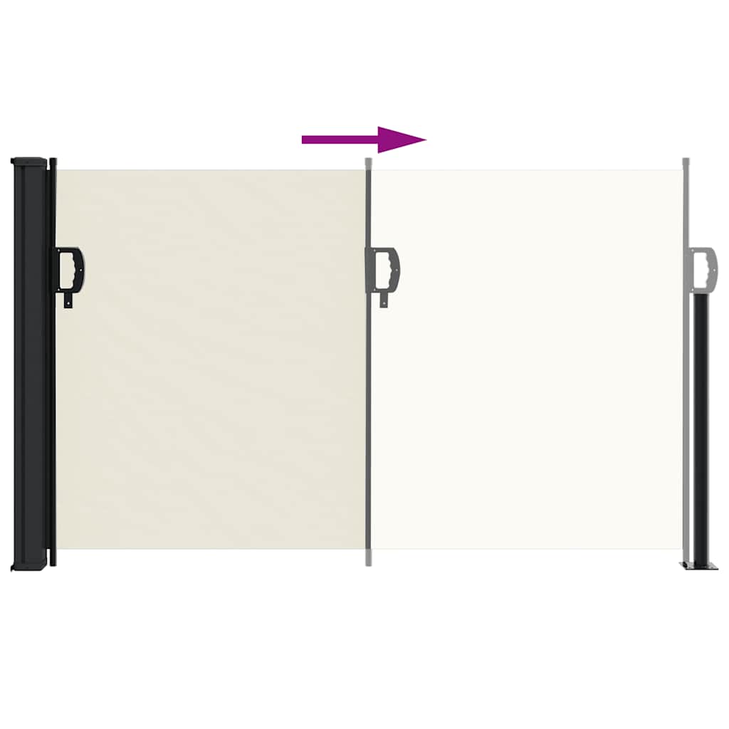 vidaXL Retractable Side Awning Cream 120x500 cm 5