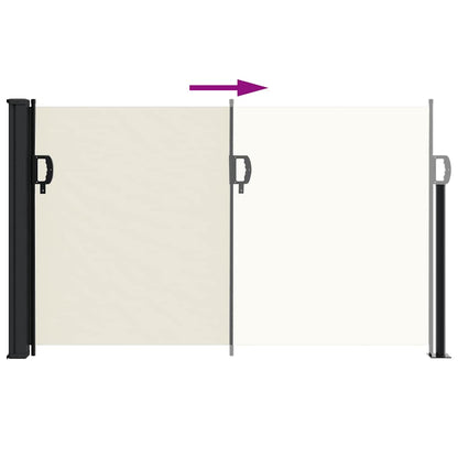 vidaXL Retractable Side Awning Cream 120x500 cm 5