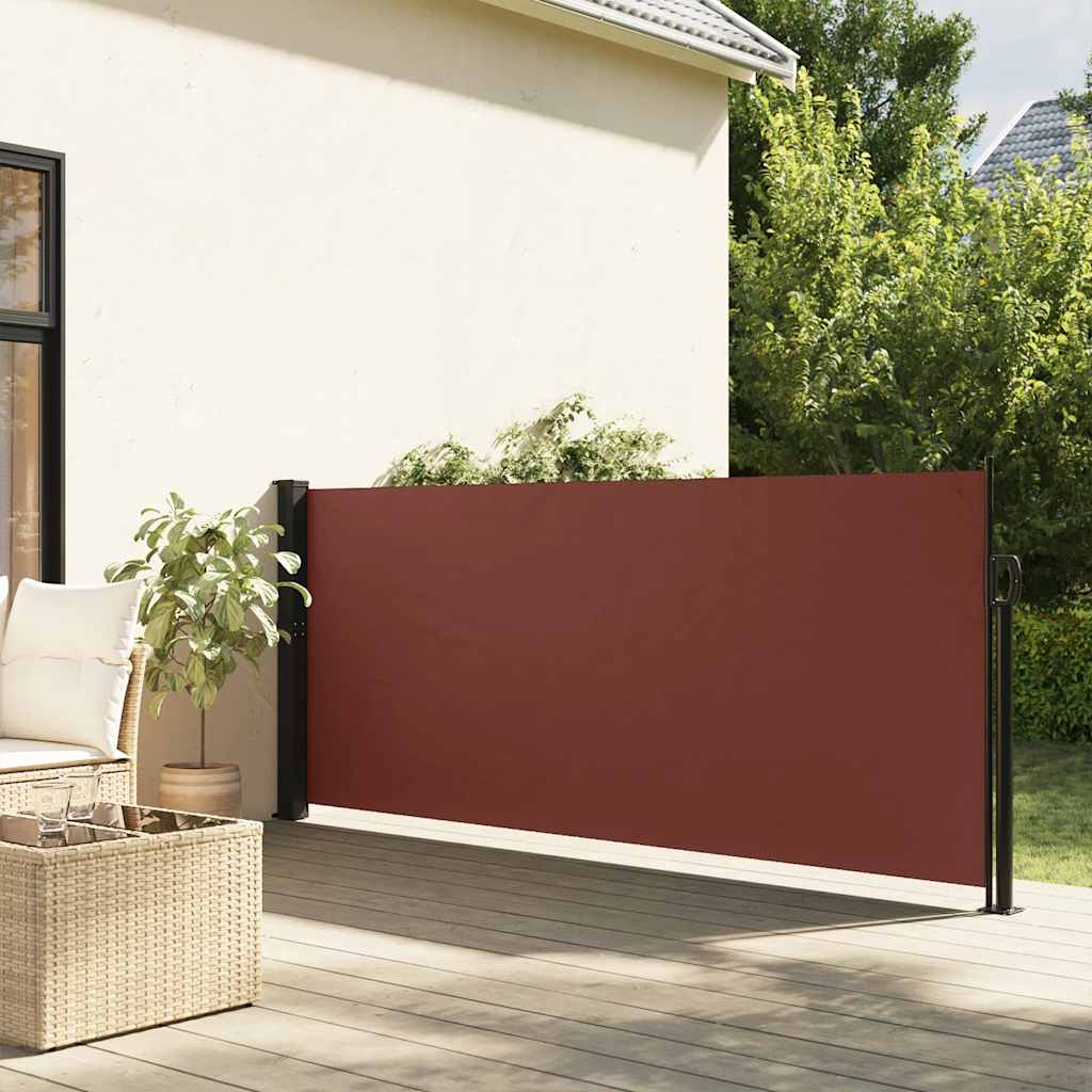 vidaXL Retractable Side Awning Brown 140x500 cm 1