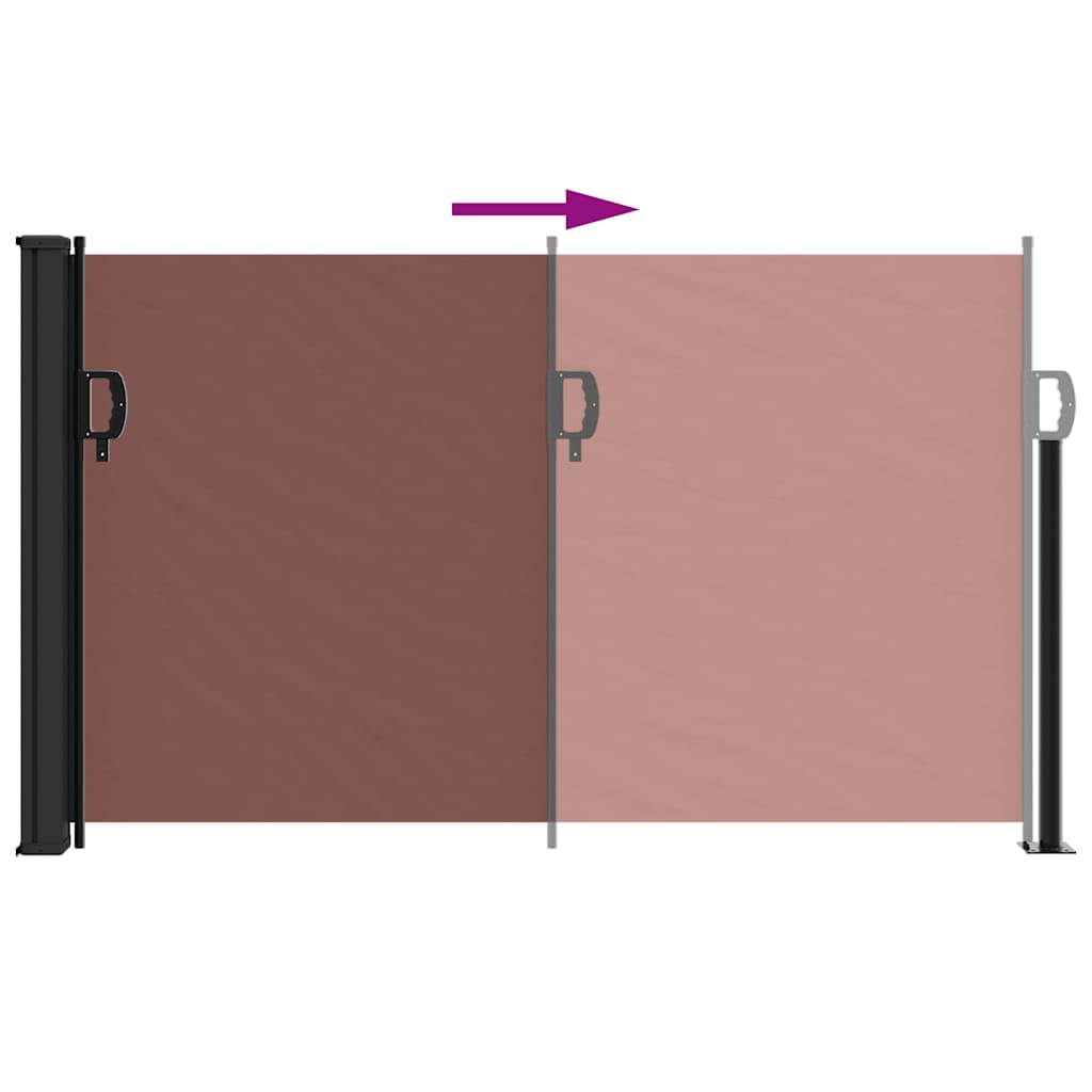 vidaXL Retractable Side Awning Brown 120x600 cm 5