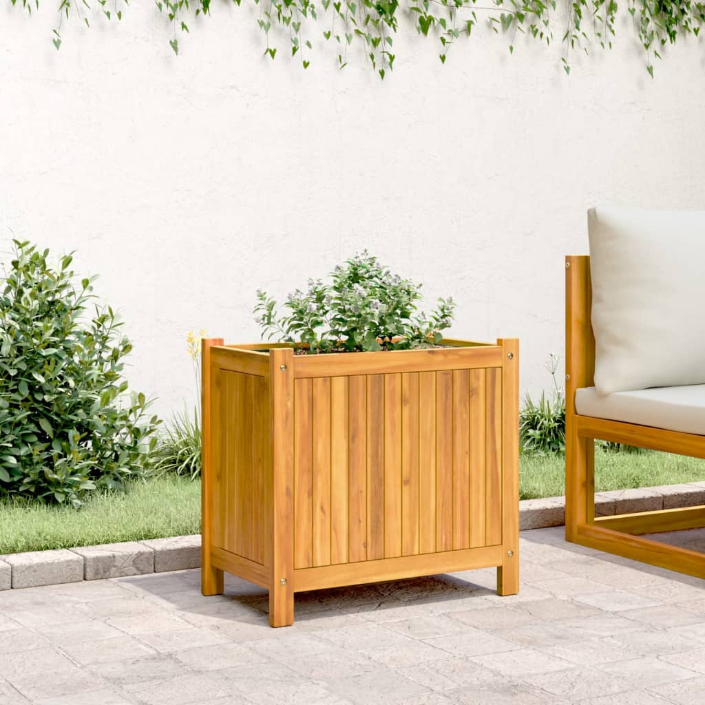 vidaXL Garden Planter with Liner 54x31x50 cm Solid Wood Acacia 3