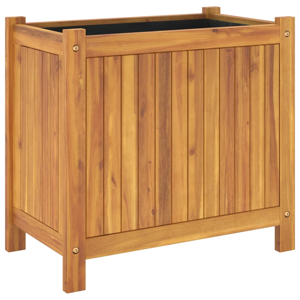 Garden Planter with Liner Solid Wood Acacia 54 cm 50 cm 31 cm