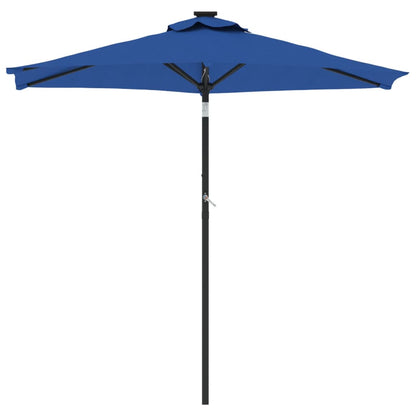 vidaXL Garden Parasol with Steel Pole Azure Blue 225x225x212 cm 3
