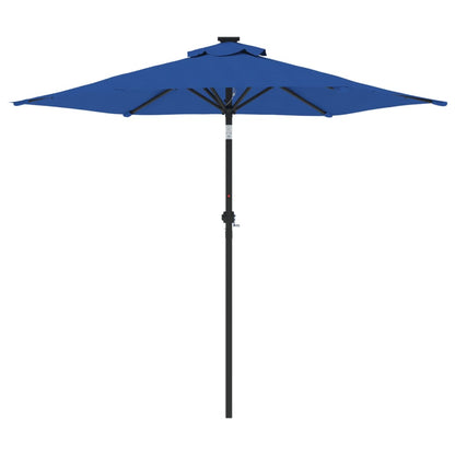 vidaXL Garden Parasol with Steel Pole Azure Blue 225x225x212 cm 4