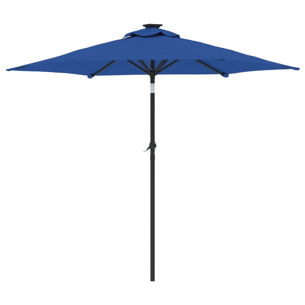 vidaXL Garden Parasol with Steel Pole Azure Blue 225x225x212 cm 5
