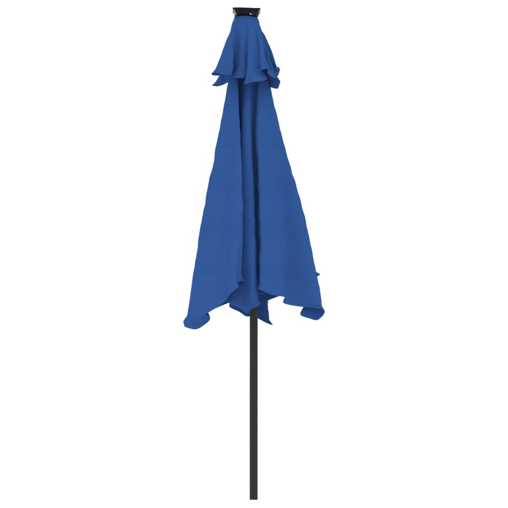 vidaXL Garden Parasol with Steel Pole Azure Blue 225x225x212 cm 6