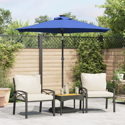 vidaXL Garden Parasol with Steel Pole Azure Blue 225x225x212 cm 1