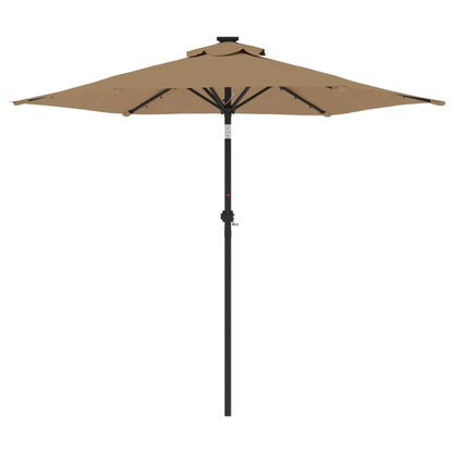 vidaXL Garden Parasol with LEDs and Steel Pole Taupe 225x225x212cm 5