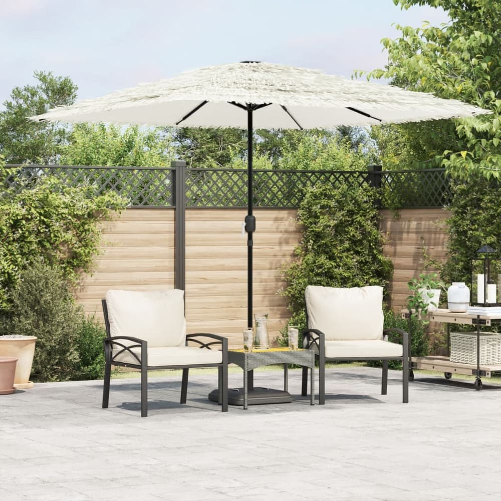 Garden Parasol with Steel Pole White 248 cm 248 cm 248 cm