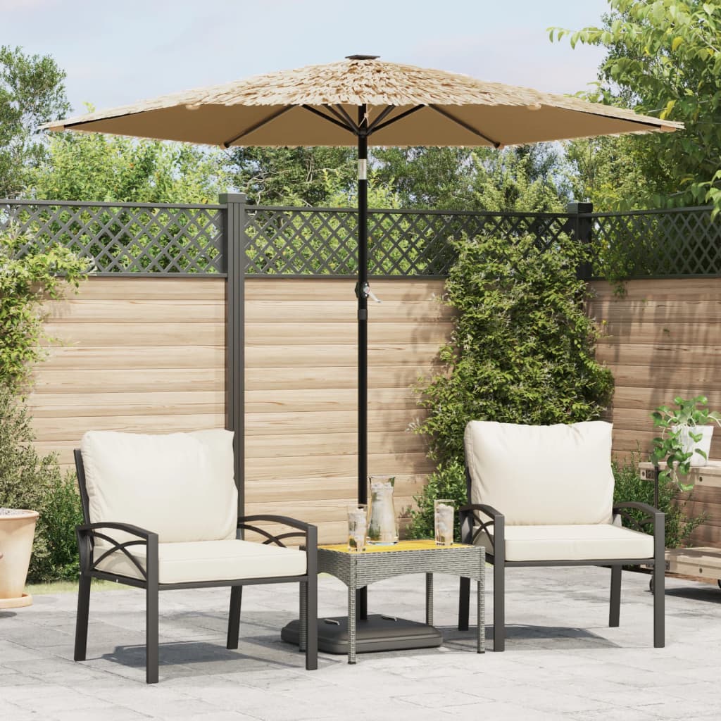 vidaXL Garden Parasol with Steel Pole Brown 223x223x213 cm 1