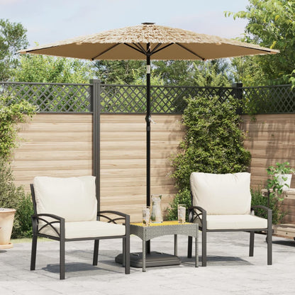 vidaXL Garden Parasol with Steel Pole Brown 223x223x213 cm 1
