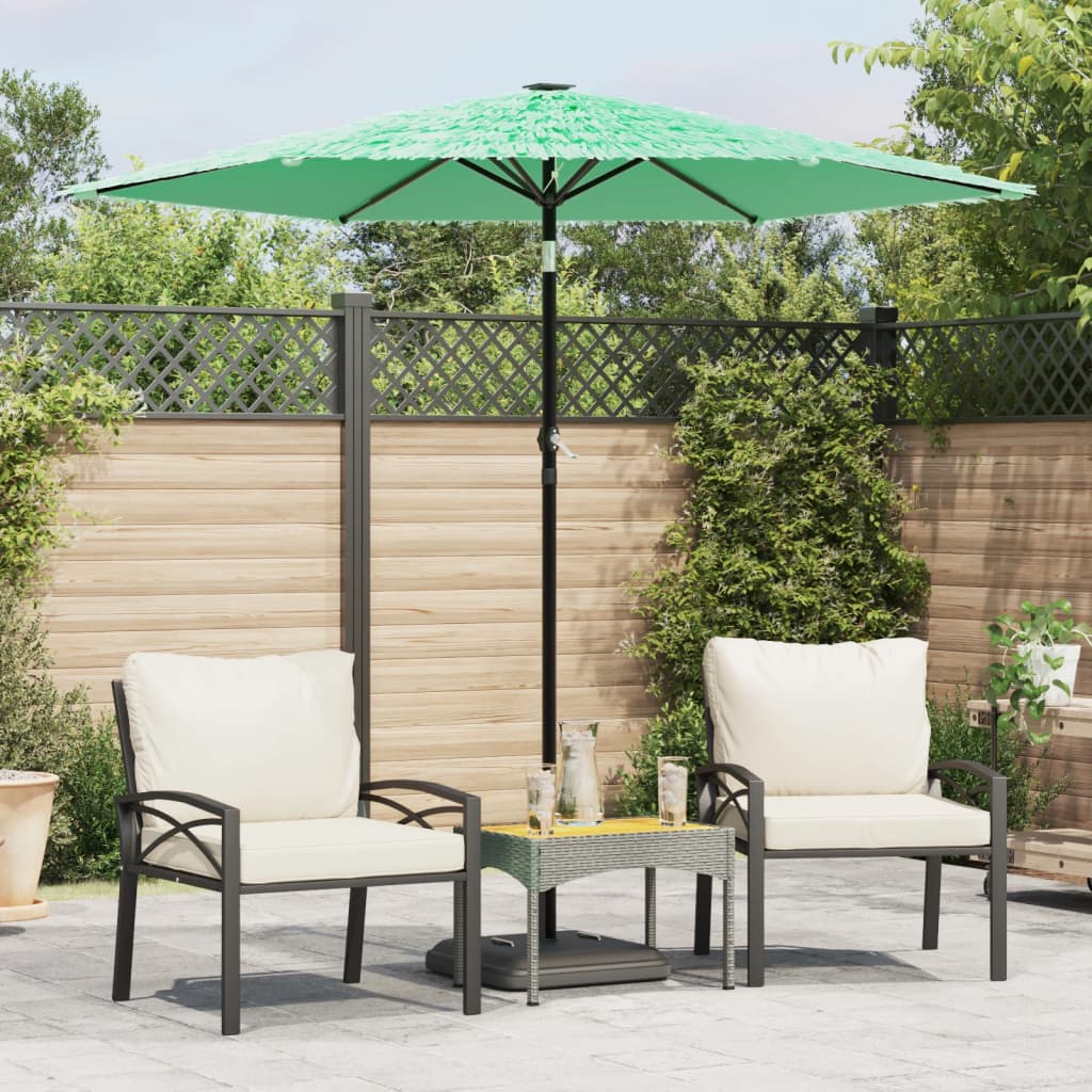 vidaXL Garden Parasol with Steel Pole Green 223x223x213 cm 1