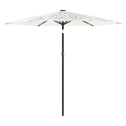 vidaXL Garden Parasol with Steel Pole White 223x223x213 cm 2