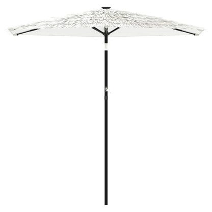 vidaXL Garden Parasol with Steel Pole White 223x223x213 cm 3