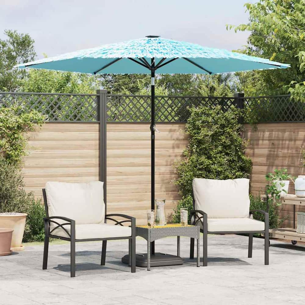 Garden Parasol with Steel Pole Blue 268 cm 226 cm 268 cm