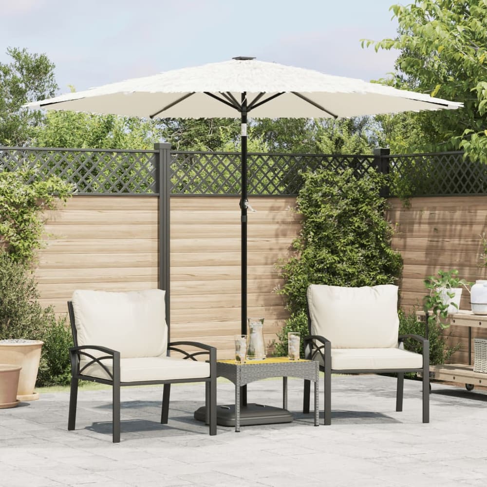 Garden Parasol with Steel Pole White 268 cm 226 cm 268 cm