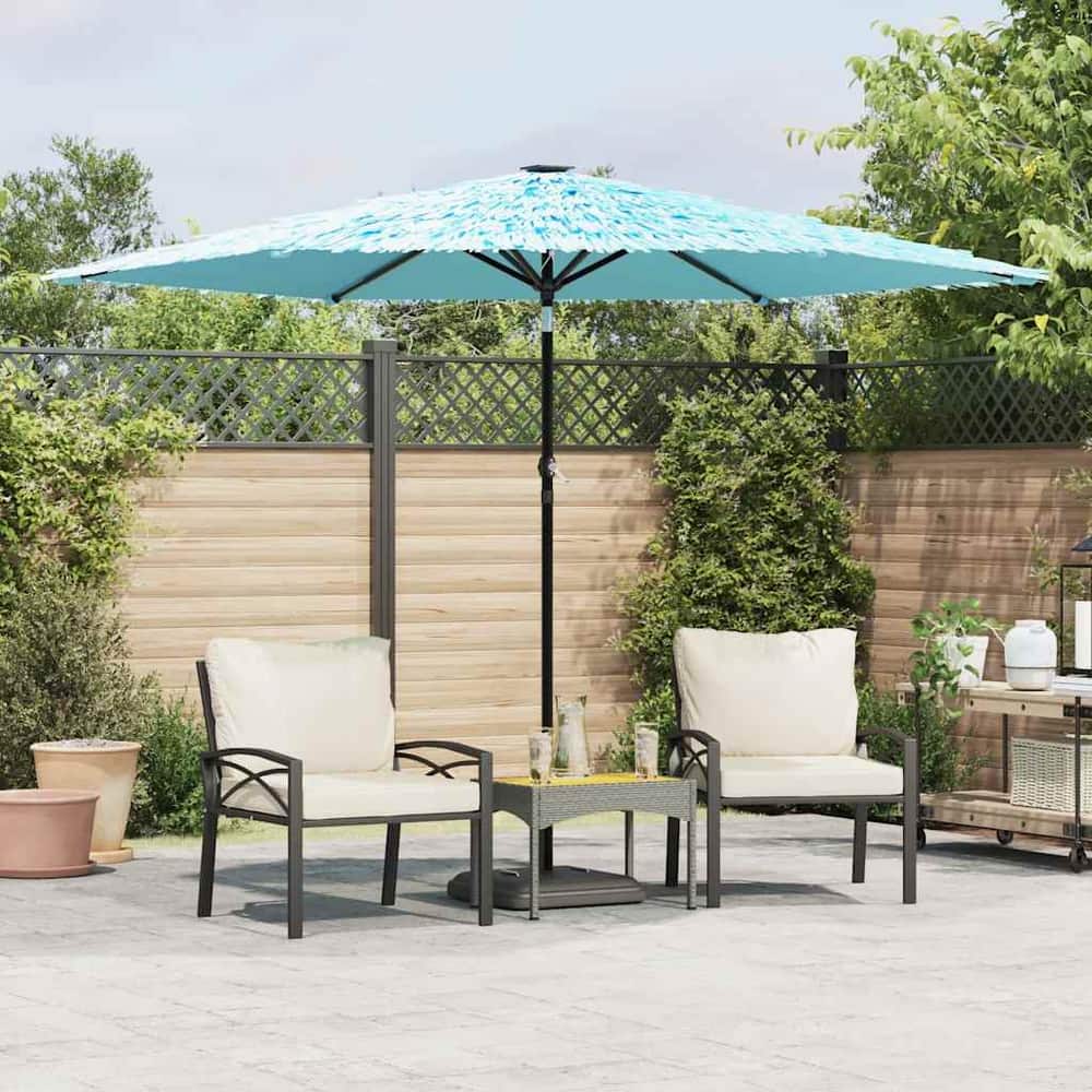 Garden Parasol with Steel Pole Blue 288 cm 225 cm 288 cm