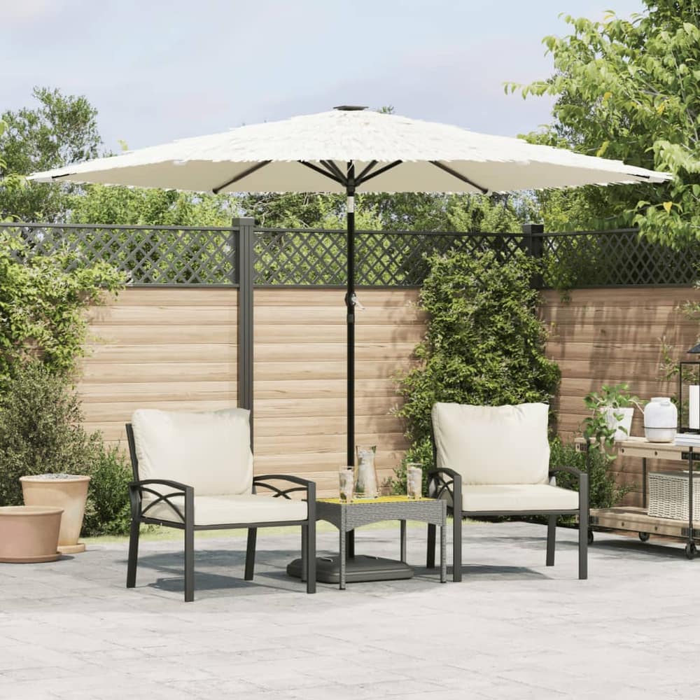 Garden Parasol with Steel Pole White 288 cm 225 cm 288 cm
