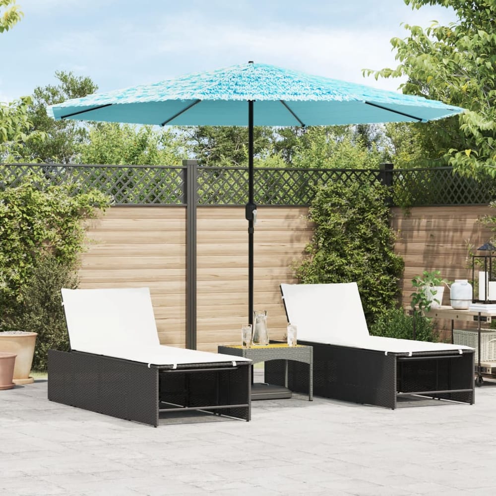 Garden Parasol with Steel Pole Blue 324 cm 247 cm 324 cm