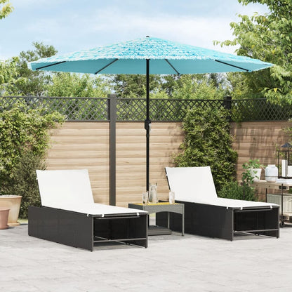 Garden Parasol with Steel Pole Blue 324 cm 247 cm 324 cm