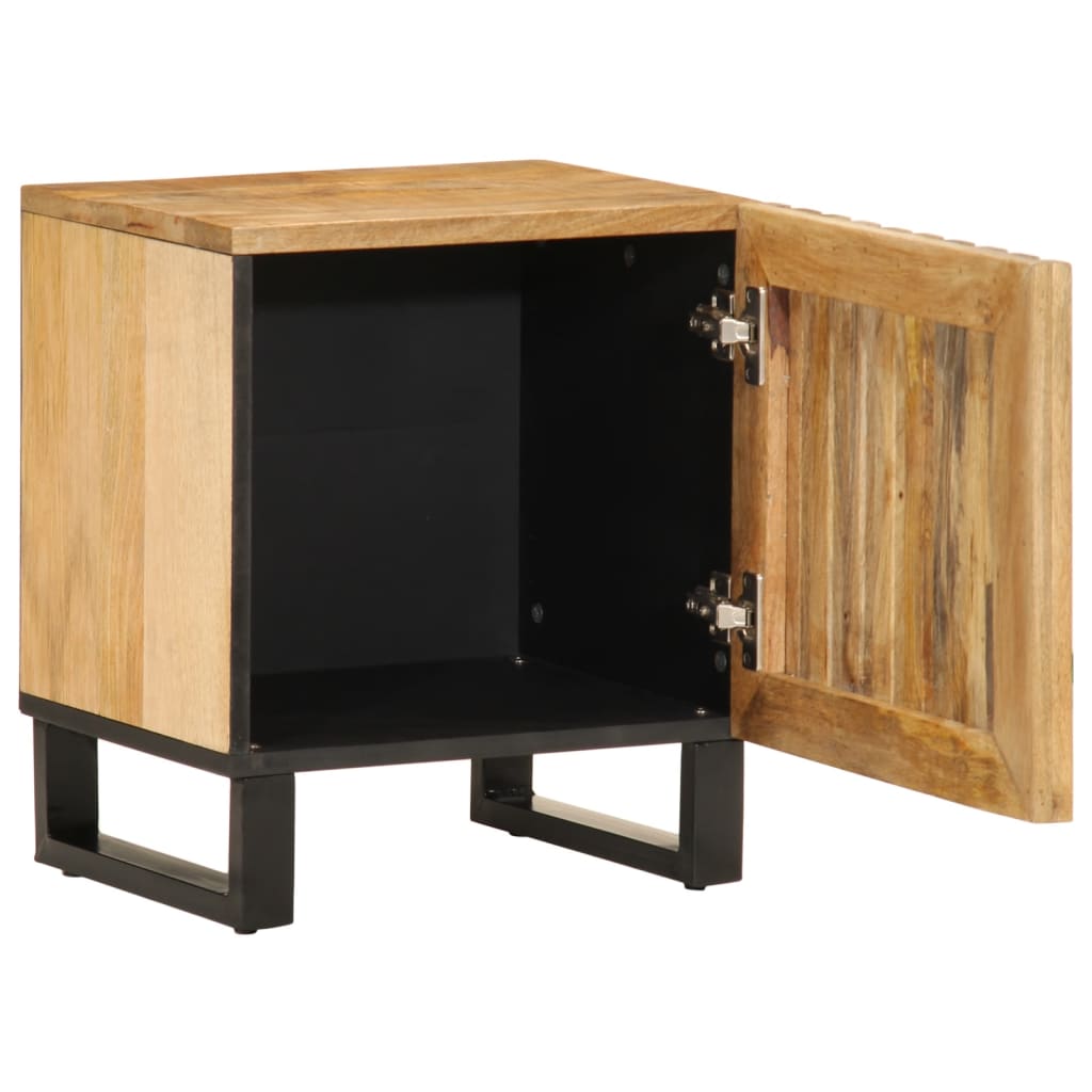 vidaXL Bedside Cabinet 40x34x46 cm Solid Wood Rough Mango 2