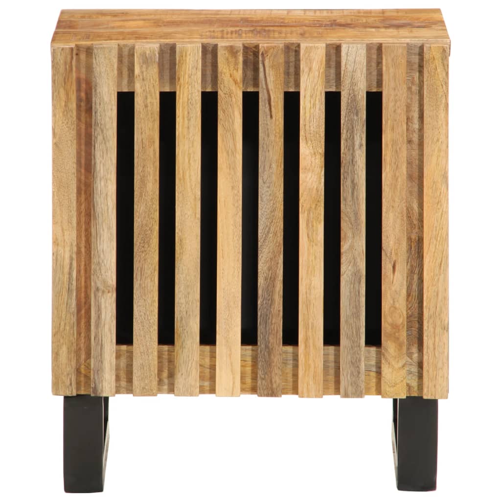 vidaXL Bedside Cabinet 40x34x46 cm Solid Wood Rough Mango 3
