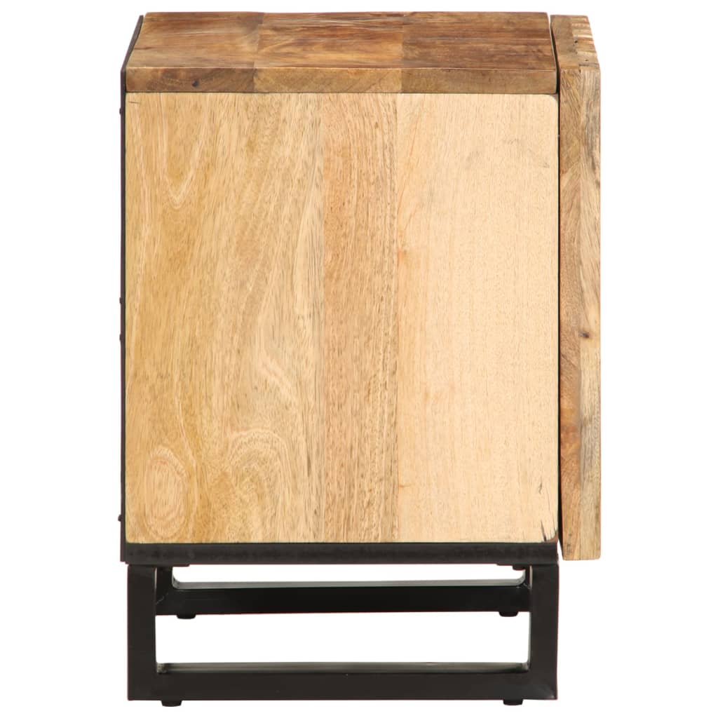 vidaXL Bedside Cabinet 40x34x46 cm Solid Wood Rough Mango 4