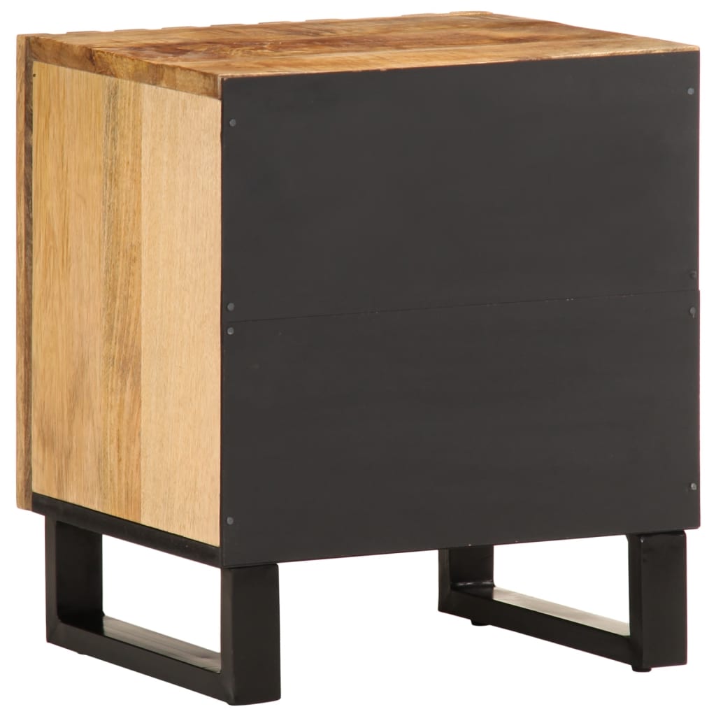 vidaXL Bedside Cabinet 40x34x46 cm Solid Wood Rough Mango 5