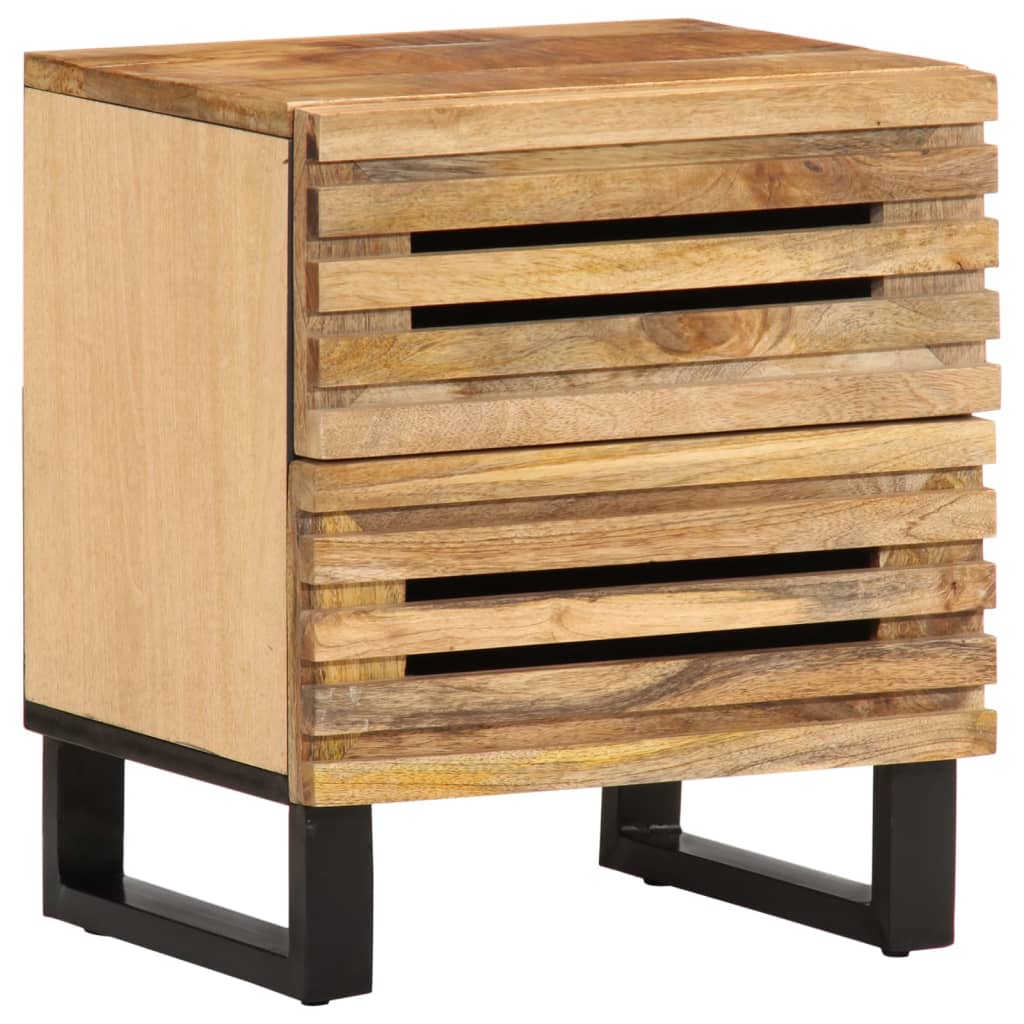 vidaXL Bedside Cabinet 40x34x46 cm Solid Wood Rough Mango 1