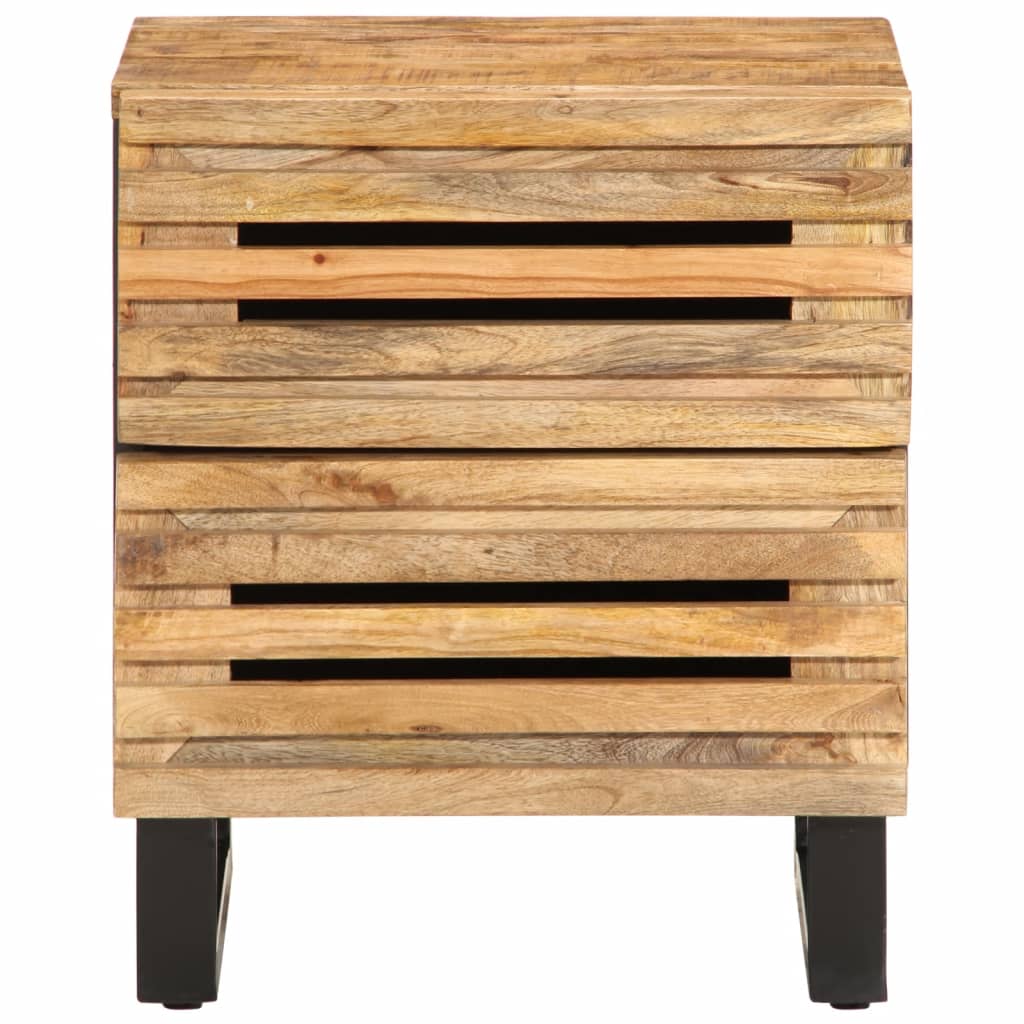 vidaXL Bedside Cabinet 40x34x46 cm Solid Wood Rough Mango 2