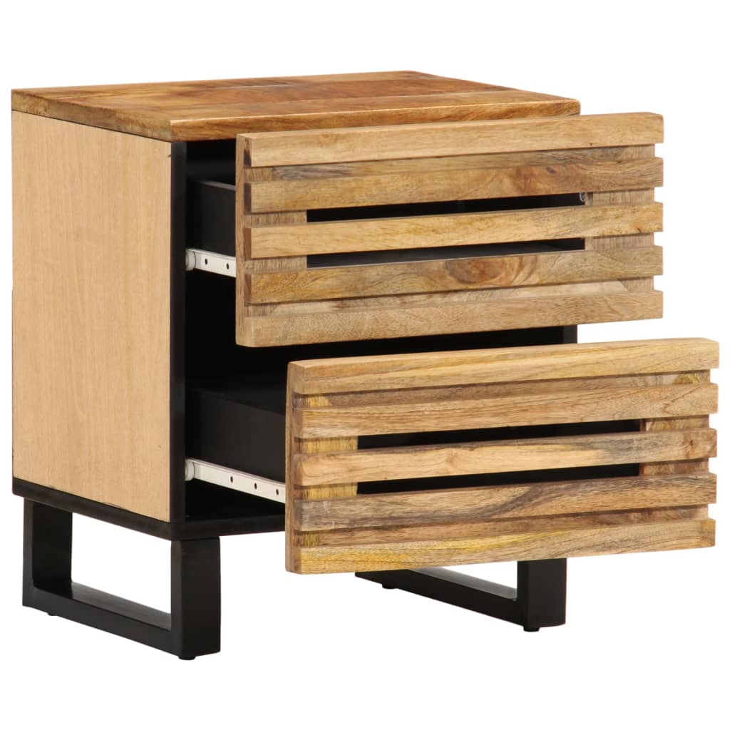 vidaXL Bedside Cabinet 40x34x46 cm Solid Wood Rough Mango 3