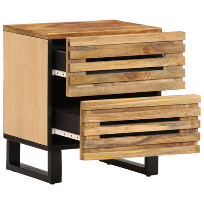 vidaXL Bedside Cabinet 40x34x46 cm Solid Wood Rough Mango 3