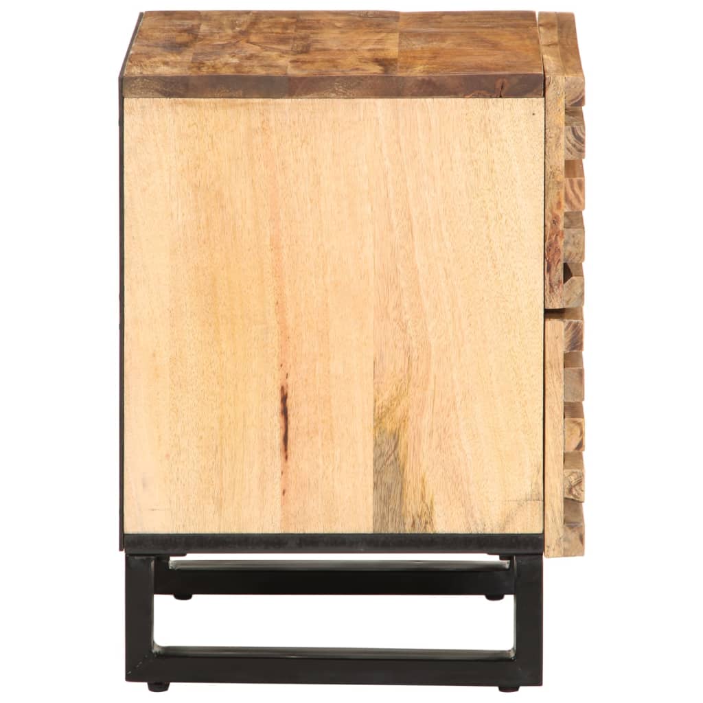 vidaXL Bedside Cabinet 40x34x46 cm Solid Wood Rough Mango 4