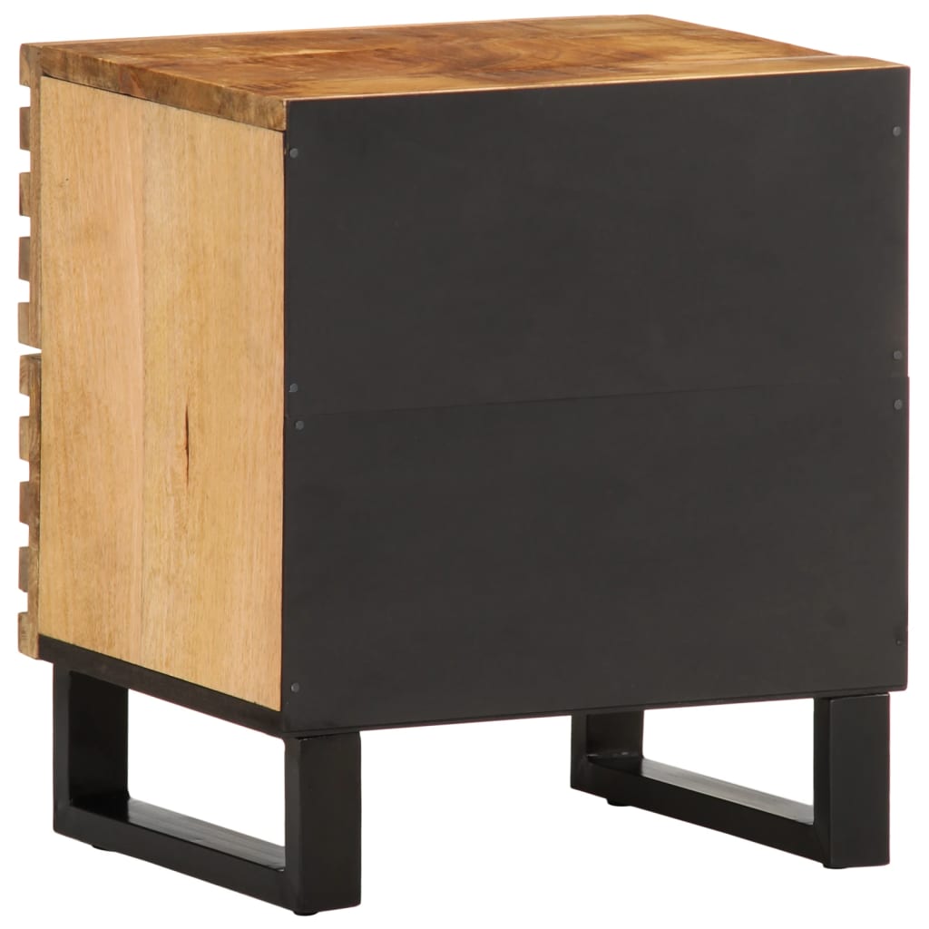 vidaXL Bedside Cabinet 40x34x46 cm Solid Wood Rough Mango 5